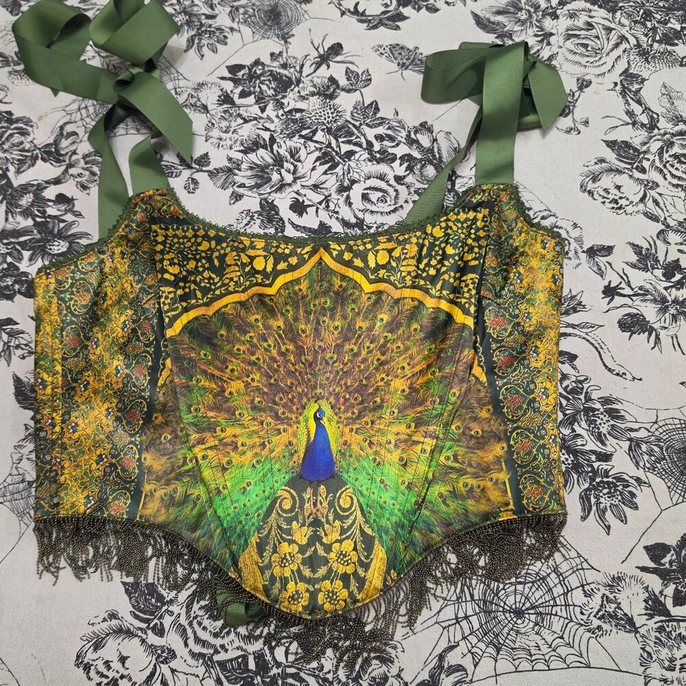 Dolls Kill Ornate Peacock Corset Top by Widow
